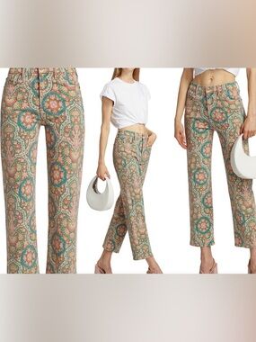 Mother Women's Rambler Printed Ankle-Crop Jeans - Under The Rug 24